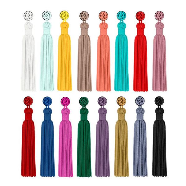 

1pair polyester thread earrings tassel pendant diy jewelry making craft tassel female personality decoration h bbyedi