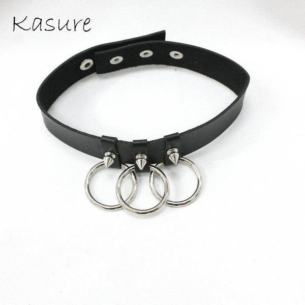 

kasure punk rock gothic эмо большой o-ring spike пу искусственной кожи choker воротник ожерелье, Black;brown