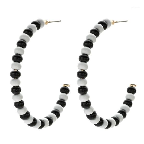 

hoop & huggie boho beads drop earrings for women vintage jewelry geometric pattern round earings bijoux boucles d'oreilles bohemia1, Golden;silver