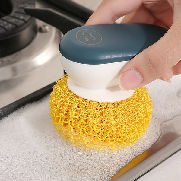 Nano-Reinigungsbürste, Küchentopf- und Geschirrspül-Haushalts-Reinigungsbürsten, austauschbare Faserkugel