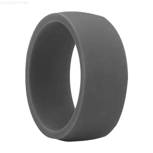 

silicone wedding ring 8.7mm bands classic styles rubber rings fit for sports men jewelry, Silver