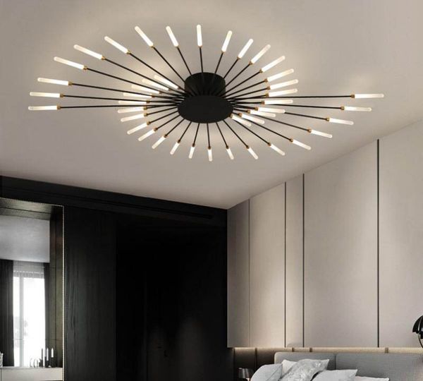 

nordic living room simple modern atmosphere light luxury creative bedroom gold fireworks led ceiling lamp