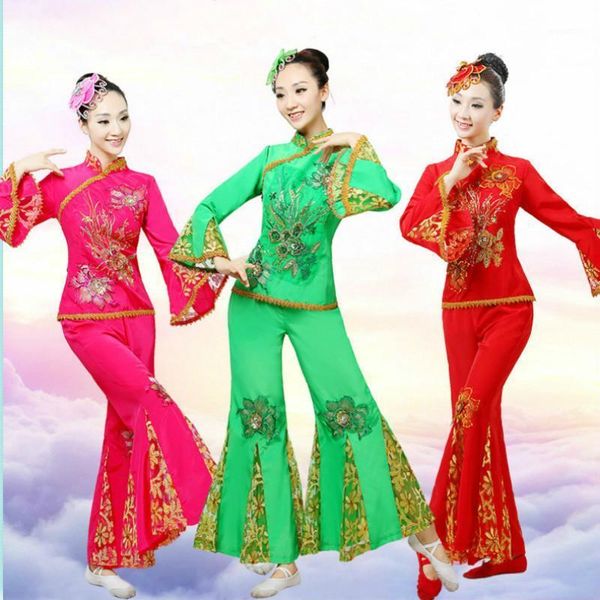 

chinese ancient traditional costume folk dance for woman yangko women yangge woman clothing national dance costumes costume1, Black;red