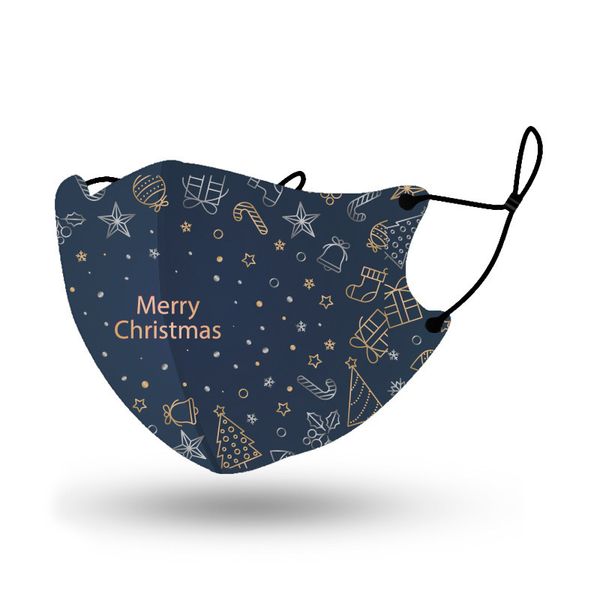 

christmas new arrival santa designer gift protective ice silk fashion face mask printing dust-proof mouth facemask