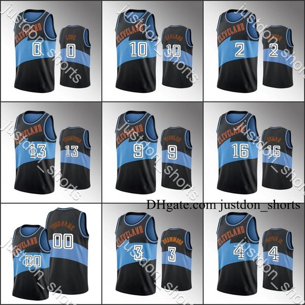 

basketball jerseys men kevin love collin sexton darius garland anniversary claasic black custom press city new edition, Black;red