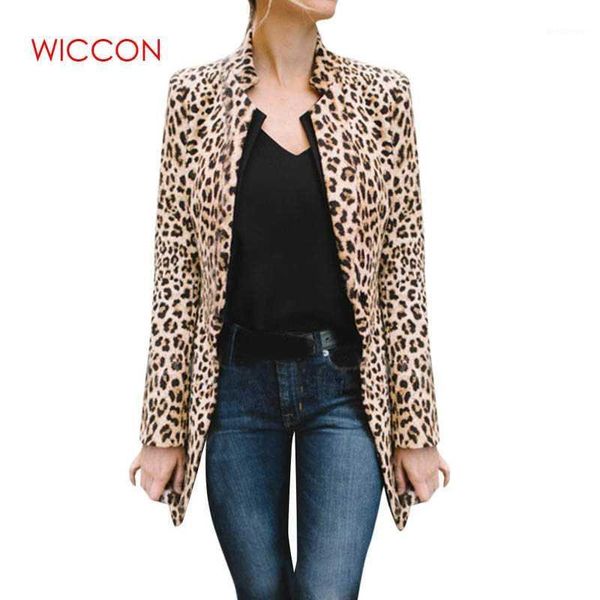 

2019 women leopard printed winter warm wind coat cardigan long coat casual streetwear cardigan lady spring wear1, Black;brown