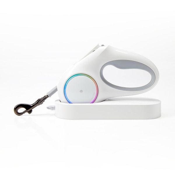 

dog collars & leashes retractable leash usb rgb led light 9.8ft pet for small dogs up to 66 lbs, one button brake lock