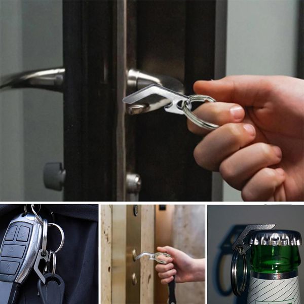 

2pcs home kitchen gadgets 3 in 1 mini key holder portable press elevator handle tool bottle opener protect openers dropshipping wmtqmz
