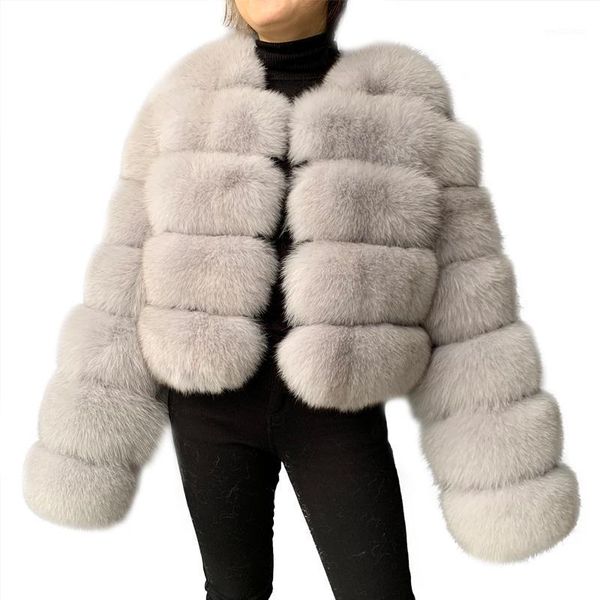 

real fur coat long sleeves natural fur coat women warm thick winter1, Black