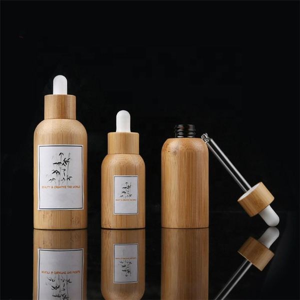 

15m 30ml 50ml high-grade essential oil empty bottles with natural bamboo screw cap,bamboo dropper bottle essence liquid