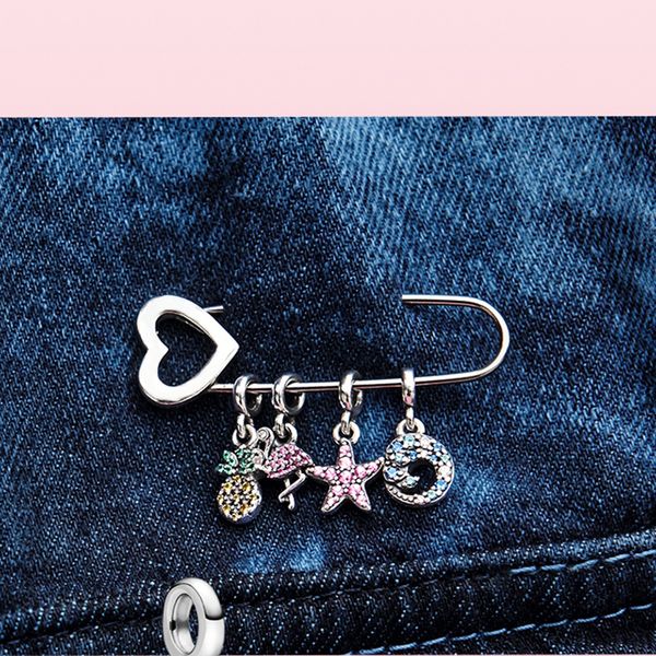 

luxury 2020 new 925 sterling silver beads my pink flamingo micro dangle charms fit original pandora me bracelet jewelry gift fashion des, Black
