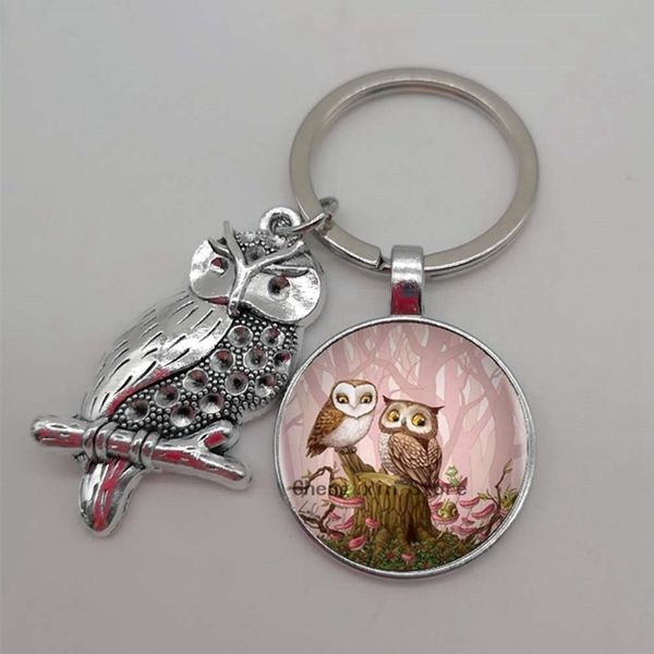 

jewelry cute owl keychain convex keychain, women's men's, Silver