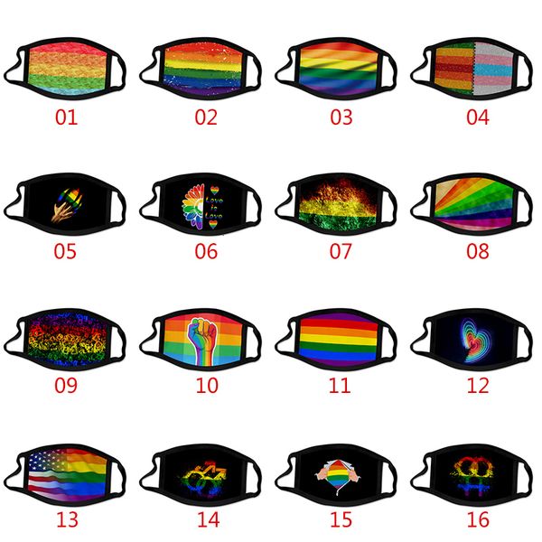 

color 3d design face lgbt gay printing dust-proof polyester ice silk fabric washable mask xd23598