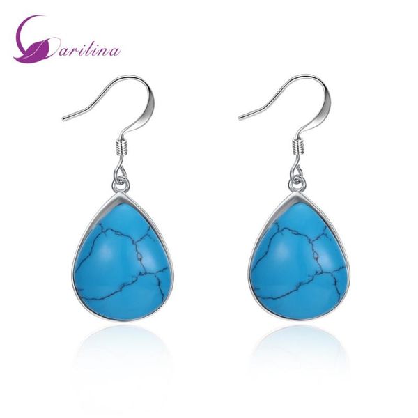 

Blue Stone Silver Color Earrings For Women High Fashion Earrings Drops E2061