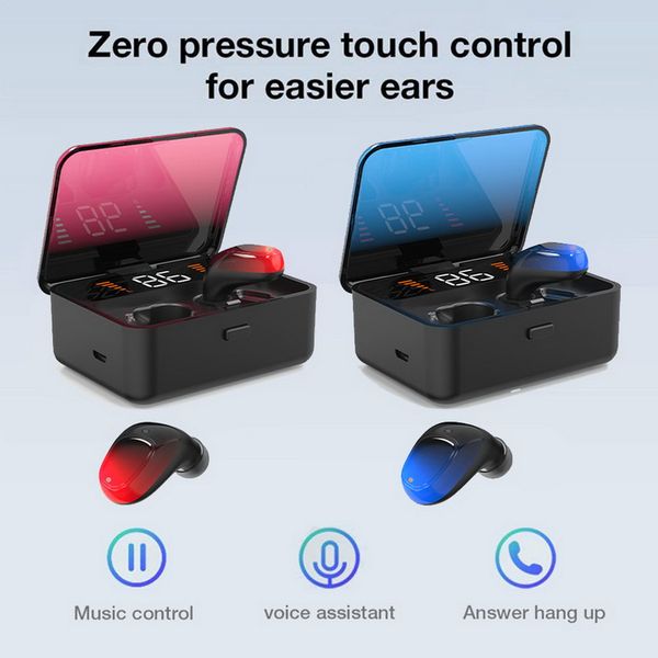 

tws беспроводные наушники bluetooth earbuds sport handsfree цифровой дисплей шумоподавление автоматическая гарнитура для xiaomi ip android