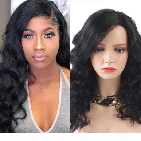 

4x4 lace closure human hair wigs natural color body wave human hair wigs 130% density 150% density, Black;brown