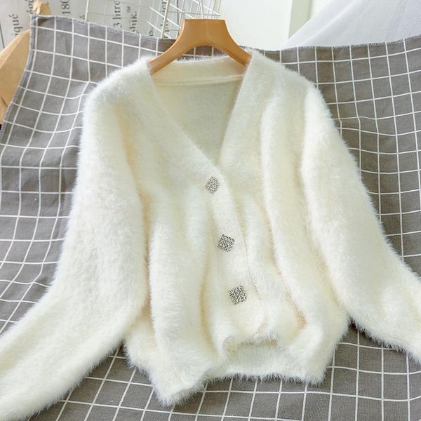 

heliar women velvet jacket women soft long sleeve buttoned up cardigans elegant woolen coats for 2021 winter, Black;brown