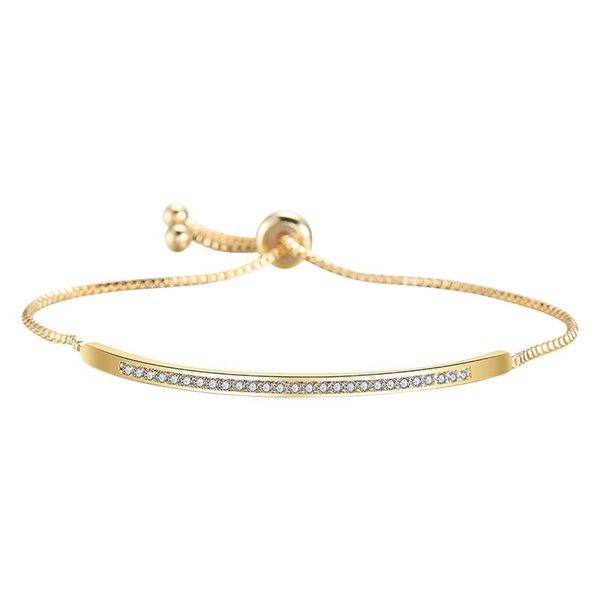 Armreif Diamant Classic Slider Einstellbar Shinny Armband Frauen Tennis Schmuck Überzogene Zirkonia Für Elegante Gold Armbänder