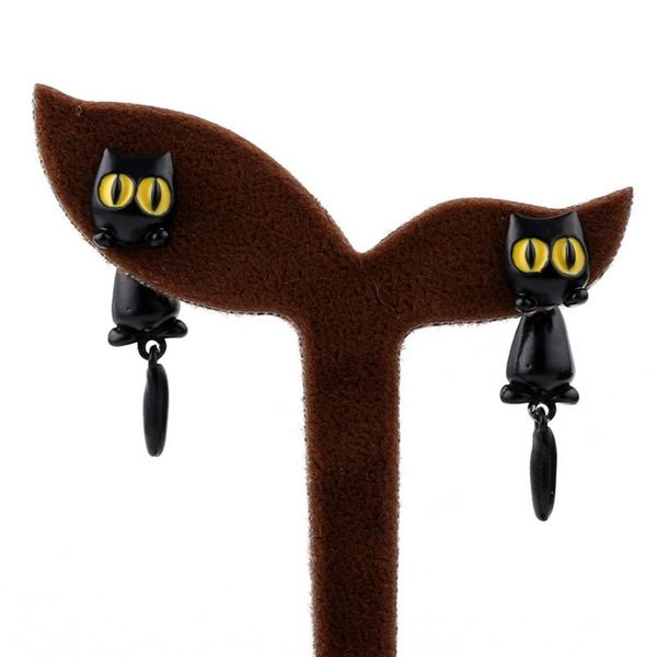 

stud vinyl handmade cartoon 3d polymer animals earrings cute cat earring ear for women jewelry, Golden;silver