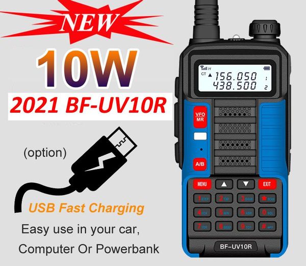 

baofeng bf-uv 10r two way radio long range walkie talkie dual band cb ham radio hf transceiver vhf marine bf uv10r plus