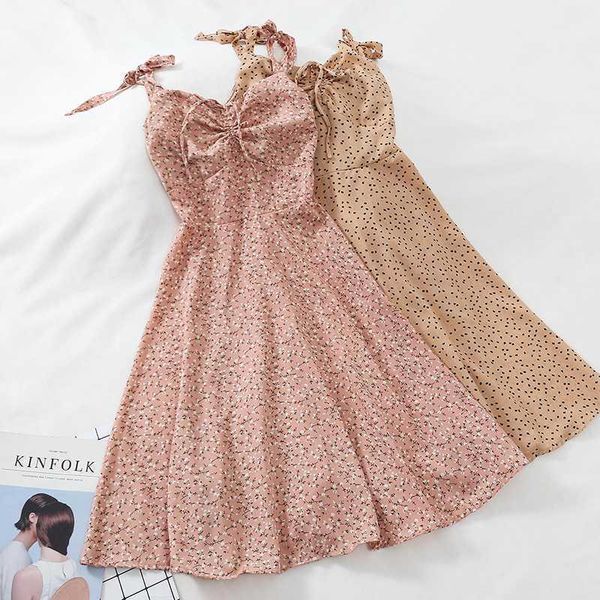 

heliar flower printed dress for women sleeveless 2020 summer casual knee dress with strap spaghetti a-line skinny women1, Black;gray