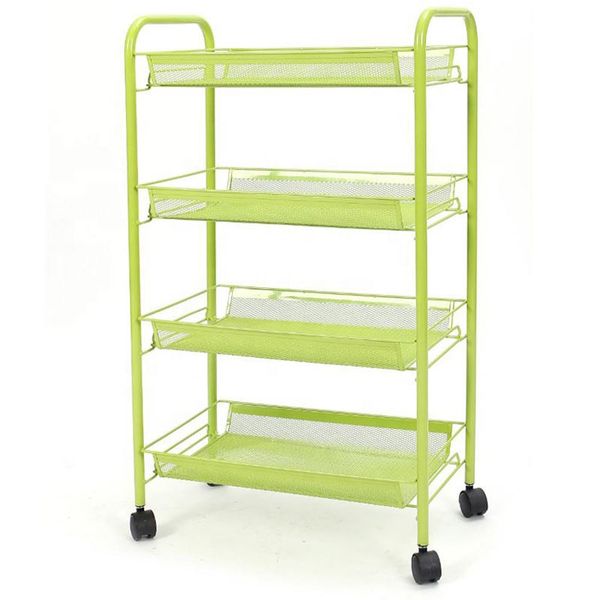 

four layer movable folding shelf and steel tube multifunctional kitchen island cabinet storage box