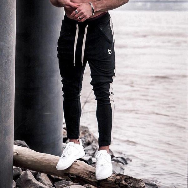 

streetwear fashion cotton men's trousers 2020 fall new jogger gyms bodybuilding exercise men's sportswear, Black