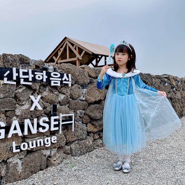 

2020 thickened ins autumn plush sle halloween long sve mh ice and snow wonderland 2 princs skirt girl's drs mi50, Red;yellow