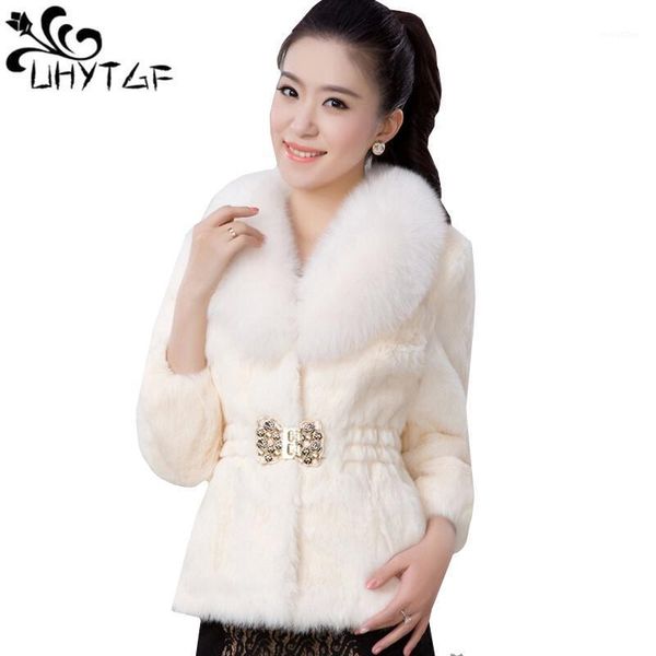

uhytgf fashion winter fur coat women new autumn korean imitation fur collar short jacket slim lady coats 7031, Black
