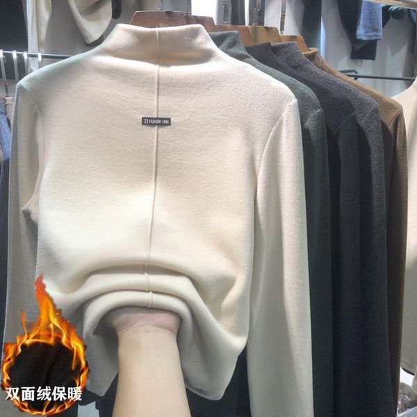 

2020 autumn winter thick sweater women knitted ribbed pullover sweater long sleeve turtleneck slim jumper soft warm pull femme, White