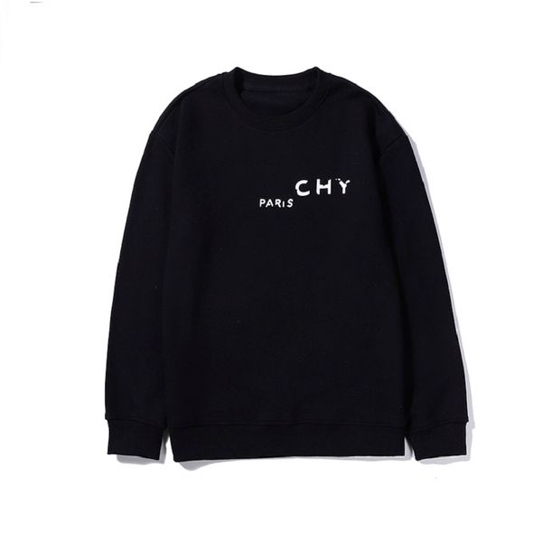 

20fw casual mens hoodies with letter damaged paris hoodies for men sweatshirt long-sleeved mens pullovers streewear clothings, Black