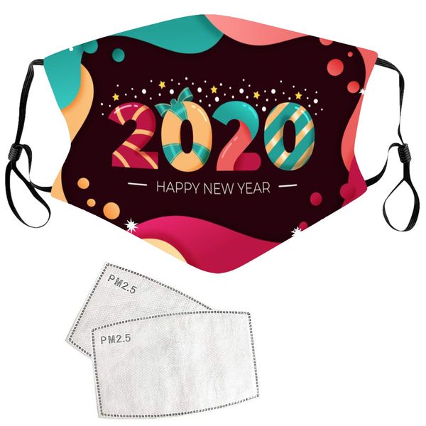 

взрослый счастливый новый год маски рота моющиеся головы бандана рот крышки рождественские рождественские рождества mondkapje print mondkapj, Black