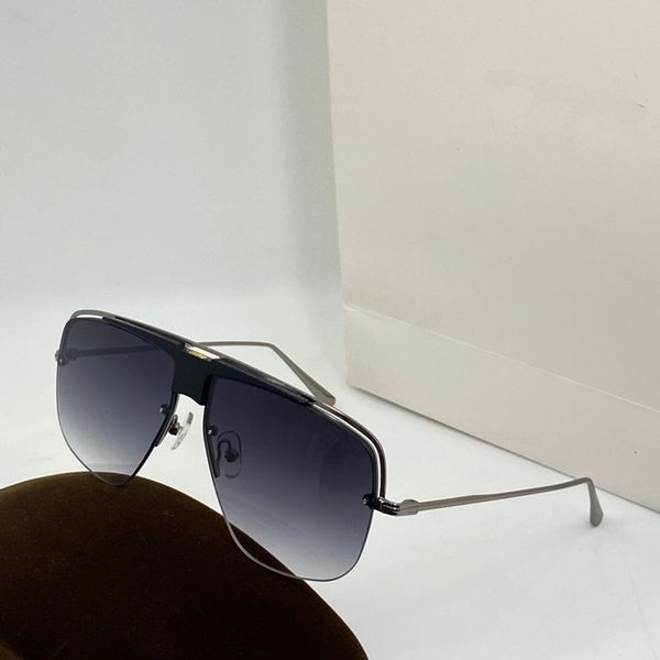 

0724 new style mens sunglasses fashion classic square half frame uv protection lens popular summer style sunglasses send box, White;black