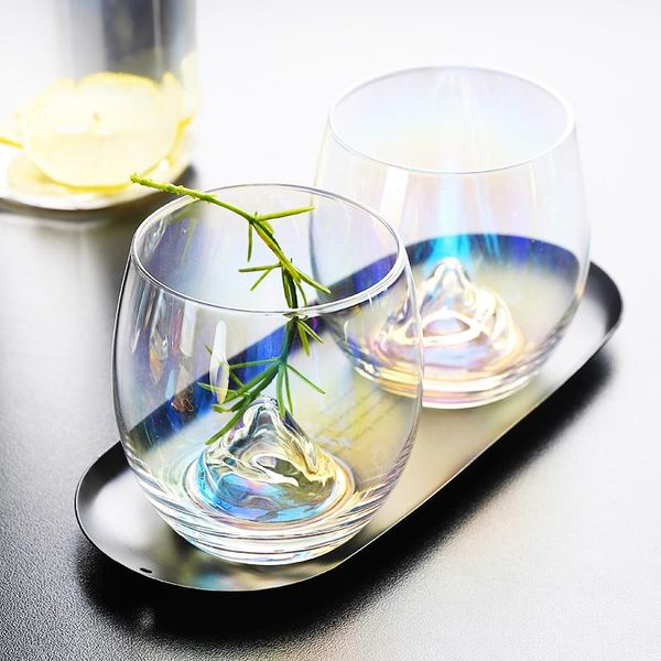 

rainbow glass cup water cup egg cup mountain glass wine glass 370ml mountain egg wmtokz xhhair