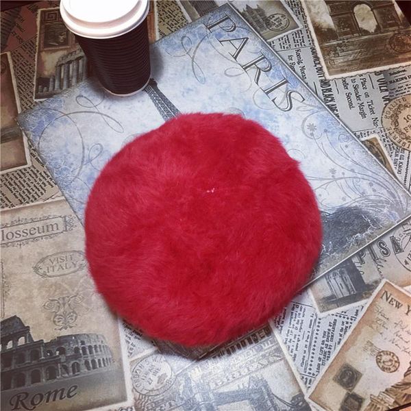 

мода дешевый меховой мех зимний берет шляпа для женщин вязаная шляпа берут для девушки сплошные цвета женские кепки, Blue;gray