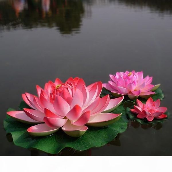 

дешевые продажа диаметр 60см большой искусственный цветок лотоса плавающий бассейн decoration шесть цвет availavle