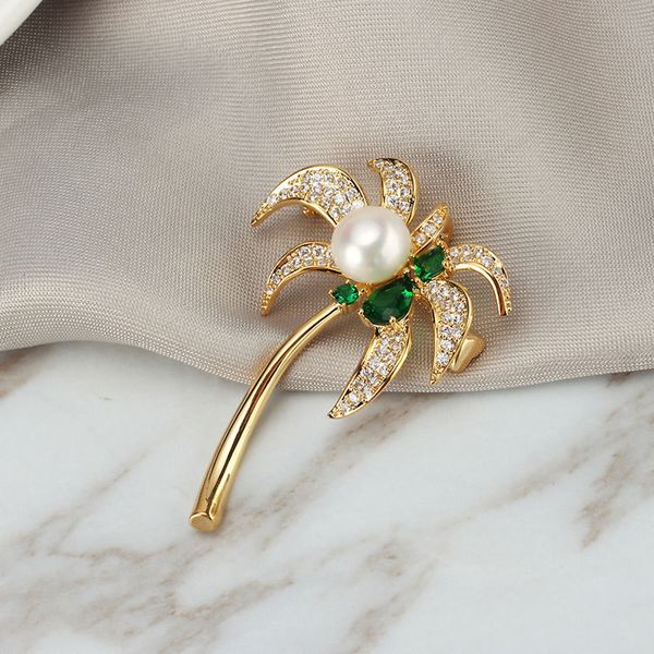 

2021 new luxury colour crystal brooches women natural pearl rhinestone brooch pins jewelry for female wedding scarf accessories rwhe, White;black