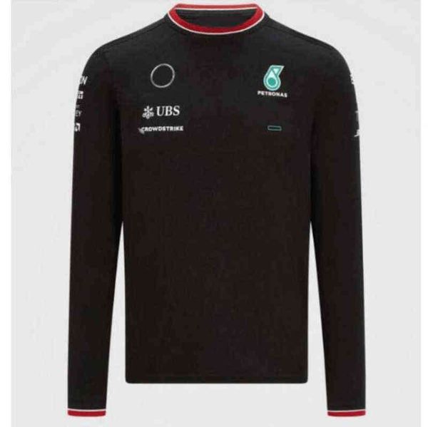 

luxury petronas mens t shirts brand sweatshirts mercedes amg f1 formula one racing women casual long sleeve t-shirts benz lewis hamilton tea, White;black