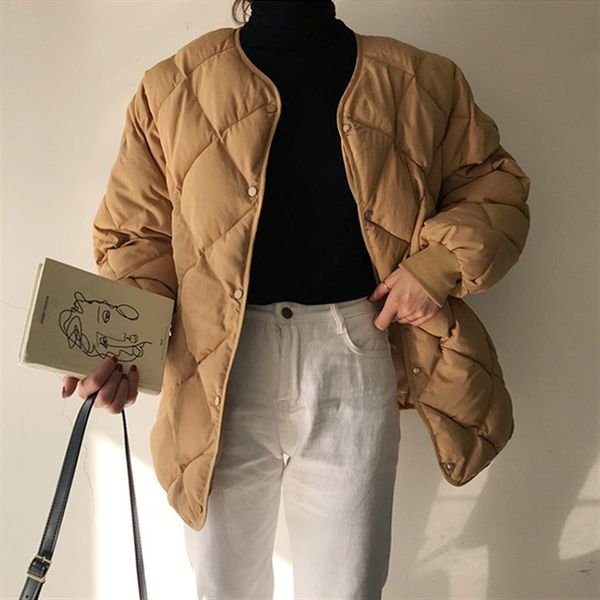 

2021 new autumn short chess creamy white coat woman kpop style streetwear xjo1, Black