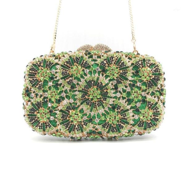 

bee in deluxe hollowed out and diamond inlaid evening bag flower fashion style women handbag1