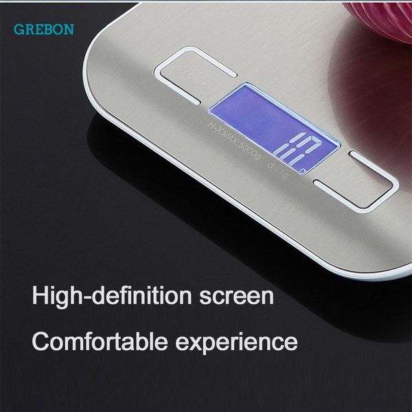 

electronic kitchen scale coffee food balance precision digital weight stainless measuring tool diet cooking high lcd display led bbypod