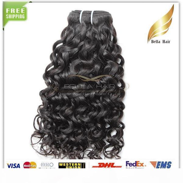 

bonne qualitecheveux bresilien vierge extentions couleur natrel 4pcs lot human hair wavy water wave hair livraison gratuit, Black