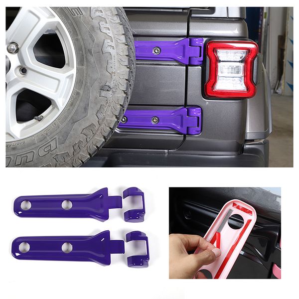 

abs tailgate door spare tire hinge cover trims decoraion for jeep wrangler jl 2018 up purple