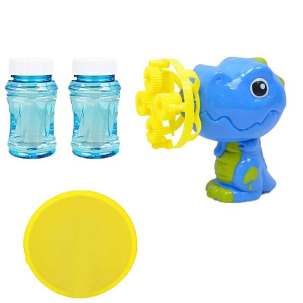 

children dinosaur automatic bubble machine gun soap bubble blower with 2 solution sets outdoor child toy for kids
