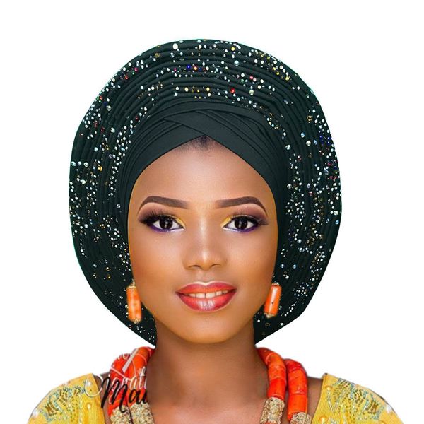 

auto gele aso oke headtie for aso ebi ready to wear headtie gele lj201026, Silver