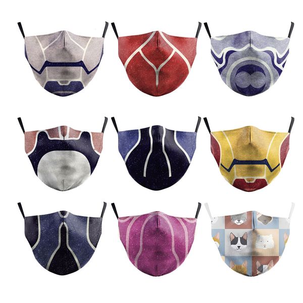 

high 20pcs frabic 3d quality print pm2.5 mask protective dust face masks waterable mouth-muffle reusable