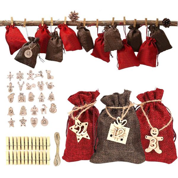 

diy numbers bag christmas advent calendar countdown ornament gift bags candy storage pouches home decorations jk2011xb