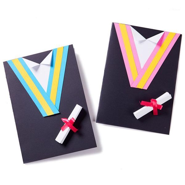 

handmade graduation dress card diy craft material kindergarten educational tool wedding birthday graduation cards invitations1