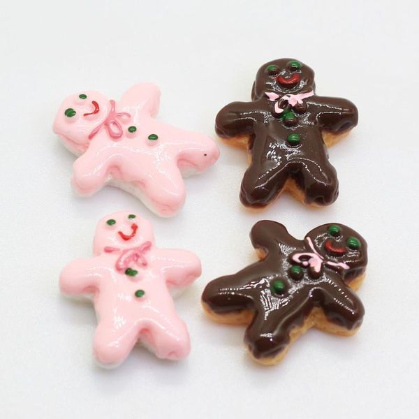 

10/50pcs resin christmas gingerbsnowman cookies crafts flatback cabochon scrapbooking decorations fit hair clips embellishments1