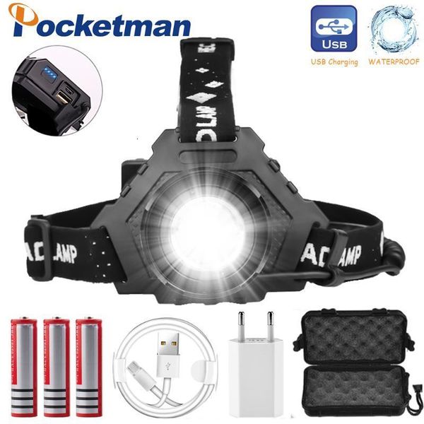 

headlamps 7000lm usb rechargeable xhp50 led headlamp headlight high powerful xhp70 torch zoom head light use 3*18650 batteries1